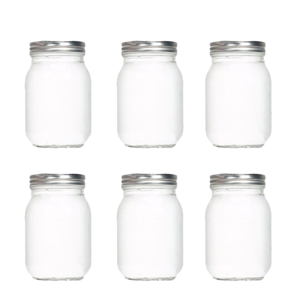 Food Storage Jar Glass - Набор из 6 прозрачных круглых стеклянных