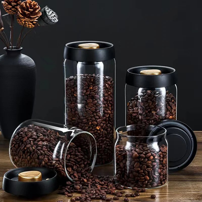 Food Storage Glass Set - Вакуумная герметичная банка для кофейных зерен,