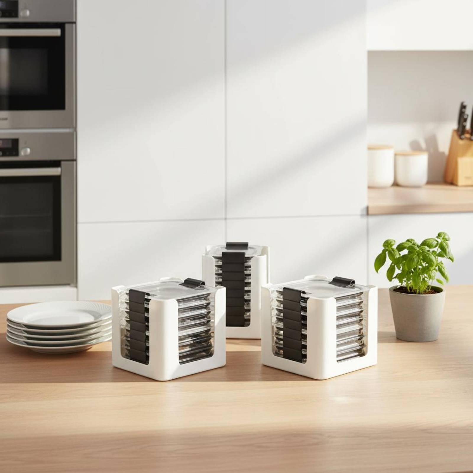 Food Storage Cabinet For Kitchen - Набор из 3-х прямоугольных органайзеров для